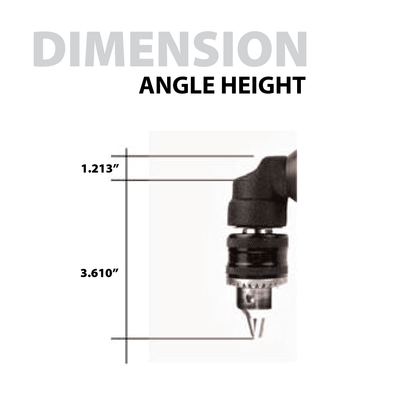 Taladro neumático de ángulo recto de perfil bajo Master Palm, portabrocas con llave de 1/2" y mango lateral, 500 RPM, 0,5 HP