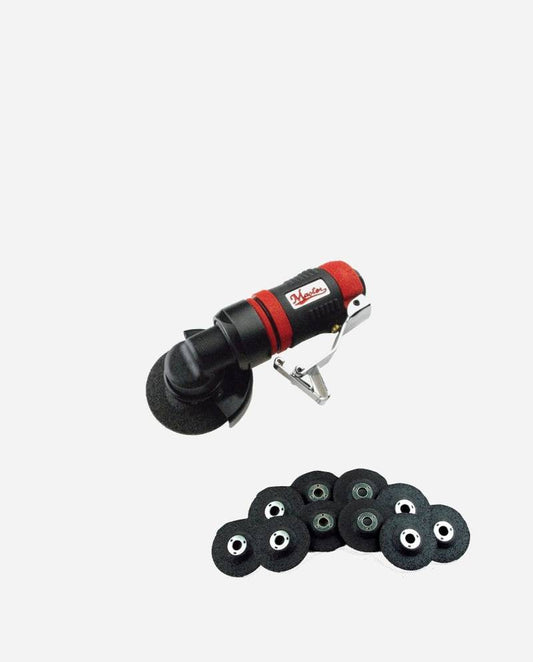 Master Palm 2" Small Pneumatic Right Angle Grinder Tool Set 10 Pcs with Grinding Wheels - 38019 - USD $300 - Master Palm Pneumatic