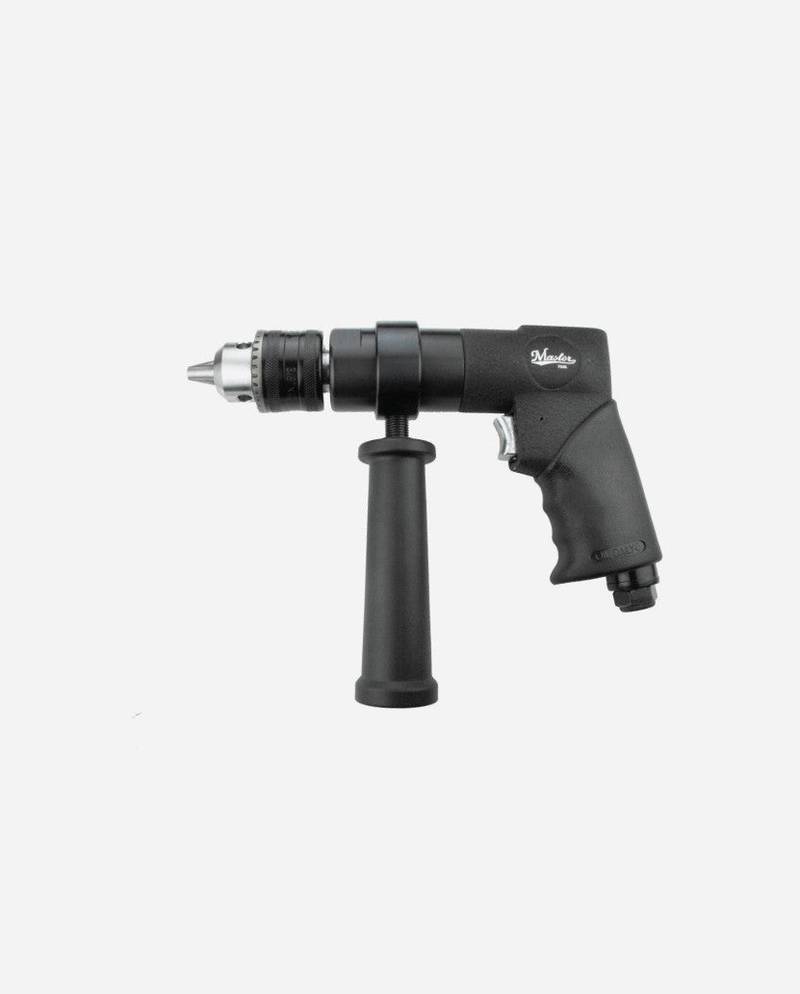 a black and white photo of a drill